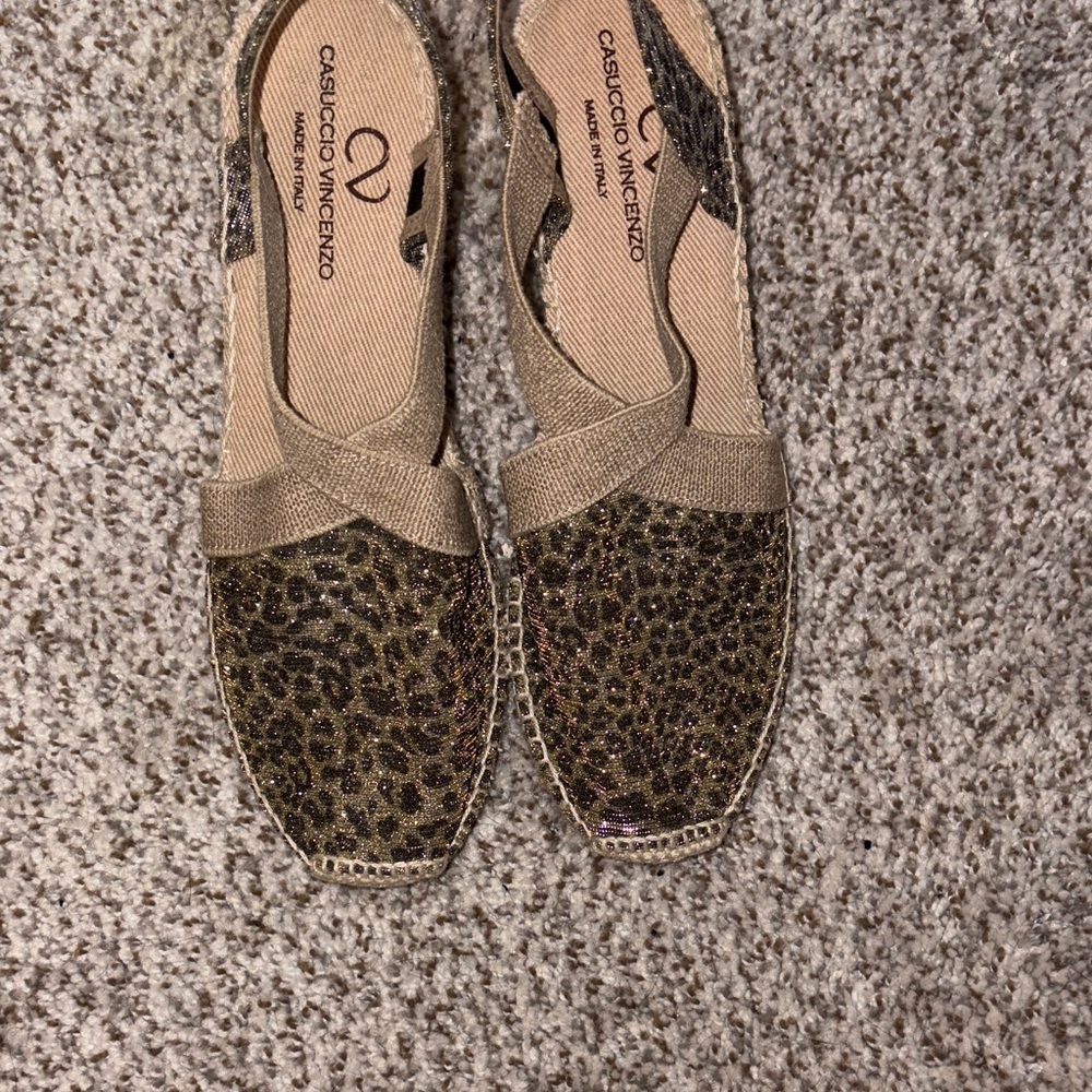 ANTONIO MELANI Leopard Print Espadrilles - Brown